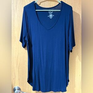 Navy Blue Rayon Blend Top